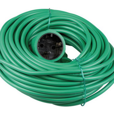 Verlengsnoer 20m 2x1mm H05VV-F groen