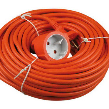 Verlengsnoer 20m 2x1mm H05VV-F oranje