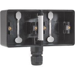 Hydro opbouwdoos 2V horizontaal + M20 ingang + wartel zwart type 761-84851