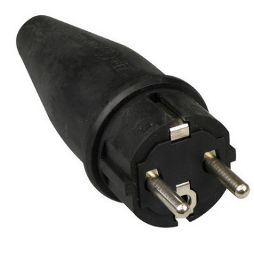 Rubber stekker + RA zwart ABL