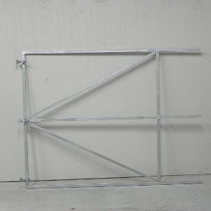 Verstelbaar poortframe 200-155 cm - 47 cm uit de hoek - Zwart