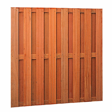 Hardhouten plankenscherm 18-planks recht verticaal/ horizontaal 180x180 cm.