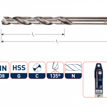 Spiraalboor HSS-G DIN338 N ø1,0 (2 st per set)
