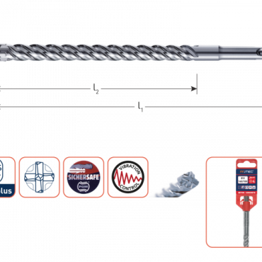 Hamerboor SDS+ Quattro-X (diverse maten)