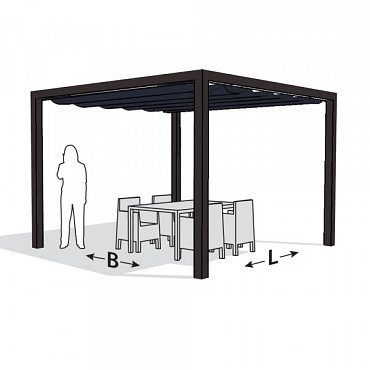 Vrijstaande pergola aluminium antraciet 402x402 cm - Doek Antraciet