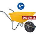 Bouwkruiwagen Basic HDPE 100 L geel softwiel