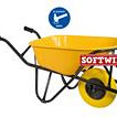 Kruiwagen HDPE 90 L stratenmakers geel softwiel