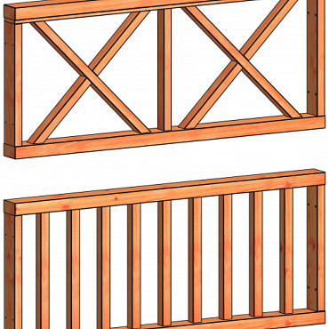 Veranda kruis hekwerk onbehandeld (diverse maten)