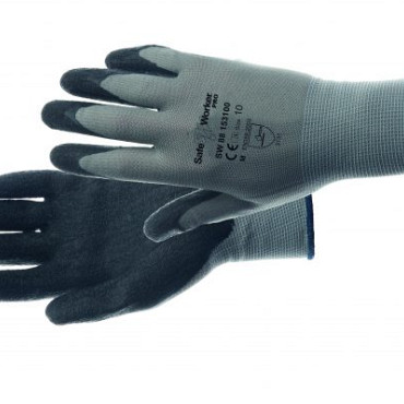 Handschoen Alm antraciet Pro nylon/ latex - maat 10