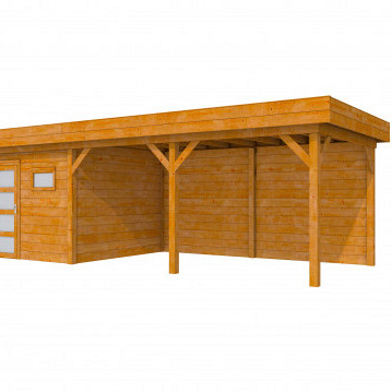 Douglas Topvision Premium Raaf, 298 x 298 en luifel 500 cm, transparant gespoten.