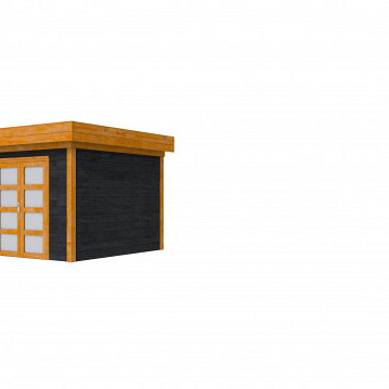 Douglas Topvision Premium Roek, 298 x 298 cm, wanden zwart en basis kleurloos geïmpregneerd.