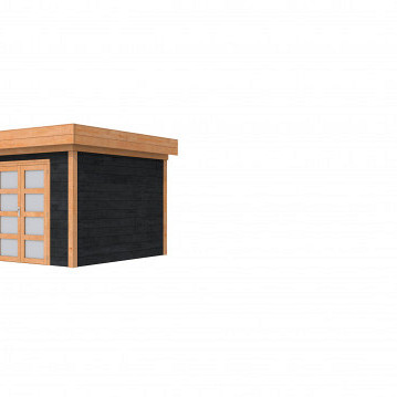 Douglas Topvision Premium Roek, 298 x 298 cm, wanden zwart geïmpregneerd en basis onbehandeld.