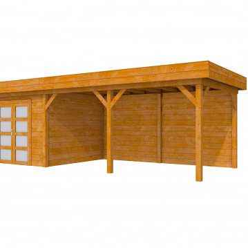 Douglas Topvision Premium Roek, 298 x 298 en luifel 500 cm, transparant gespoten.