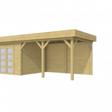 Vuren Topvision Premium Bosuil, 300 x 300 en luifel 400 cm, groen geïmpregneerd.