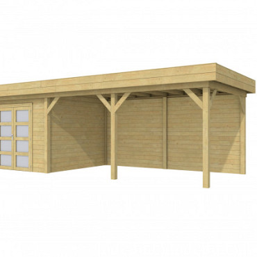 Vuren Topvision Premium Bosuil, 300 x 300 en luifel 500 cm, groen geïmpregneerd.