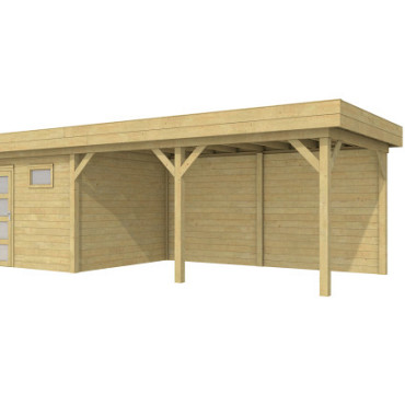 Vuren Topvision Premium Tapuit, 300 x 300 en luifel 500 cm, groen geïmpregneerd.