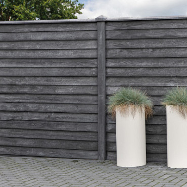 Betonplaat Zweeds rabatmotief 4,8 x 26 x 184 cm antraciet gecoat