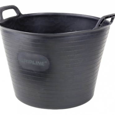 Grote flexibele kuip/ bouwemmer 42 liter zwart - 38x48,x35