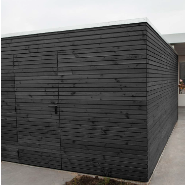 Vuren dubbel rhombus 2,8 x 14,5 x 300 cm zwart gespoten
