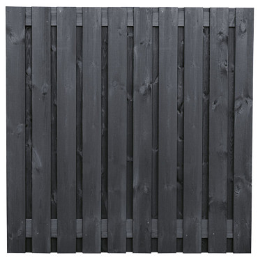 Grenen plankenscherm geschaafd 21-planks 180x180 cm - zwart
