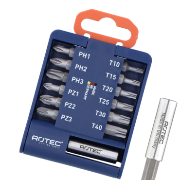PRO Bitclip incl. magn. bithouder, bits PH1-2-3, PZ1-2-3 en TX10-15-20-25-30-40 13-dlg, BASIC