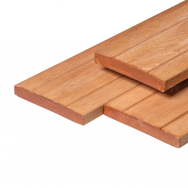 Bangkirai Vlonderplank hardhout 27x190mm 274cm lengte profiel 500 (V-groef 3cm)