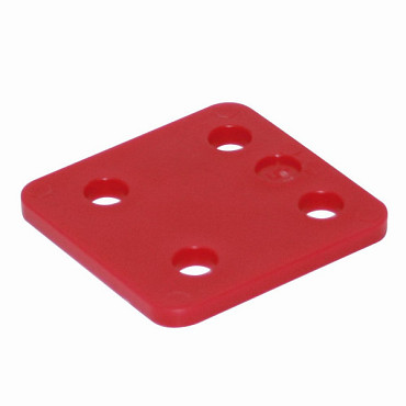 GB drukplaat zonder sleuf, 5x70x70mm, rood, 48 stuks per zak