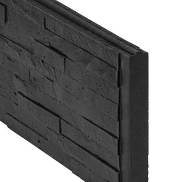 Betonplaat Leisteen motief 4,8 x 26 x 184 cm, antraciet gecoat