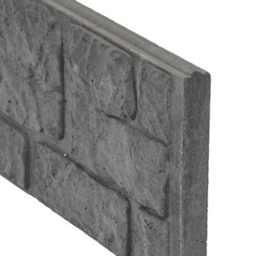 Betonplaat Romeins rotsmotief 4,8 x 36 x 184 cm, antraciet ongecoat