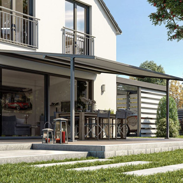 Elektrische zonwering met rits op staanders P350 300x250 cm (bxd) Incl. afstandsbediening type I.O.