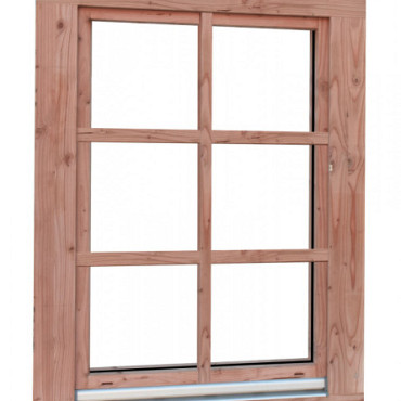 Douglas draai-kiepraam Prestige met dubbelglas. 84,4 x 120,4 cm, transparant gespoten.