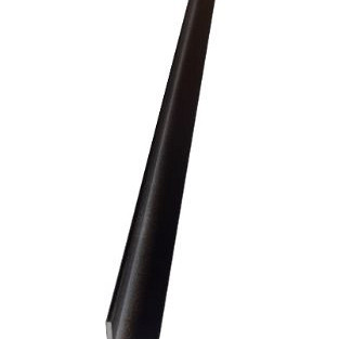 Aanslaglat zwart gepoedercoat 200cm lang