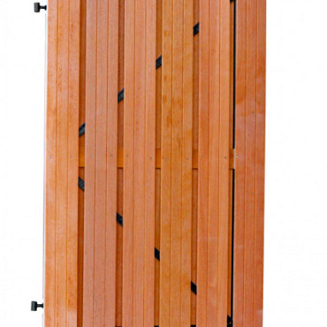 Hardhout plankendeur 100x180 cm op zwart stalen frame
