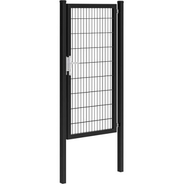 Hillfence metalen enkele poort Premium-line inclusief slot, 100 x 180 cm, zwart