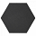 Soft Comfort Zeskant 60x60x4cm Nero