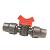 Palaplast koppeling met afsluiter, 2x klem, 16 x 16 mm