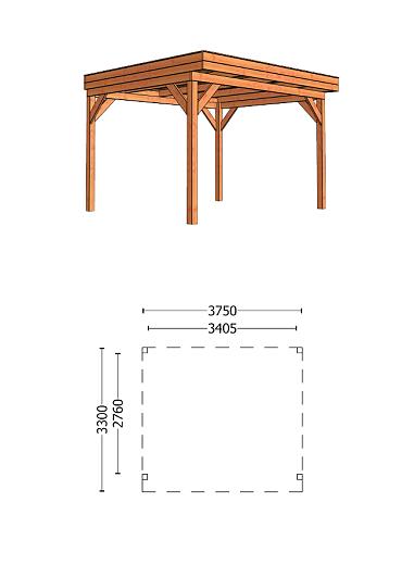 Buitenverblijf Casa 3750x3300x2600mm (bxdxh)