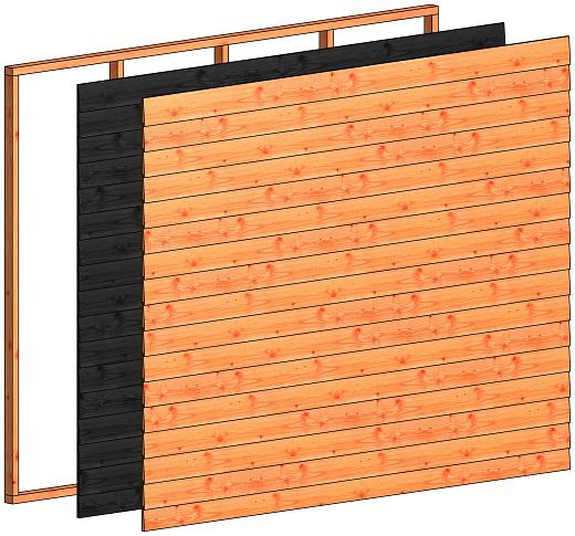 Wandmodule C potdekselplanken 2760x2200mm zwart