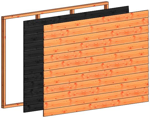 Wandmodule K potdekselplanken 2230x1560mm onbehandeld