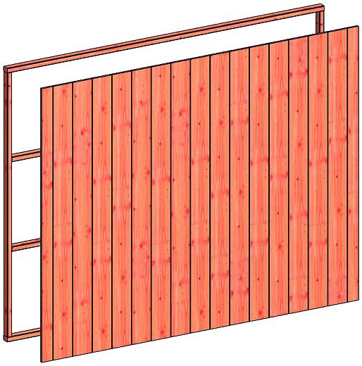 Wandmodule C sponningplank verticaal 2760x2200mm onbehandeld