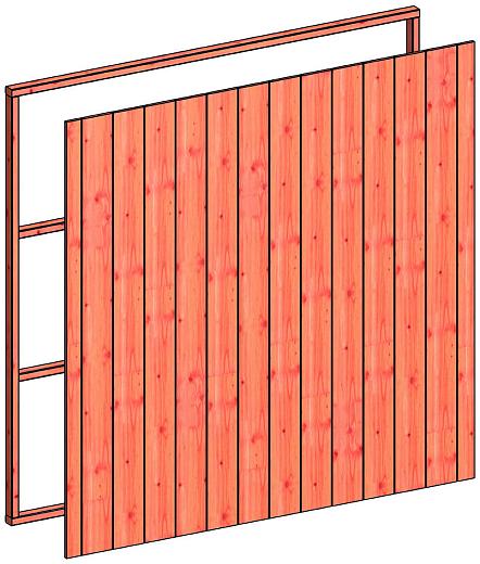 Wandmodule H sponningplank verticaal 2230x2200mm onbehandeld