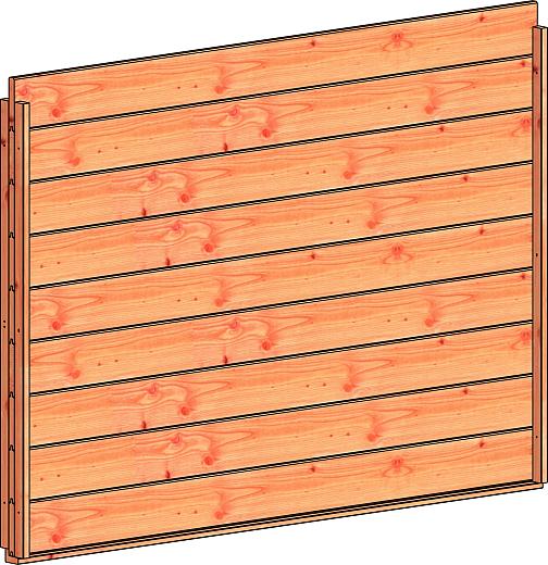 Wandmodule K blokhut profielplank 2230x1560mm onbehandeld