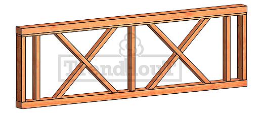 Veranda kruis 2230x700mm onbehandeld hekwerk H