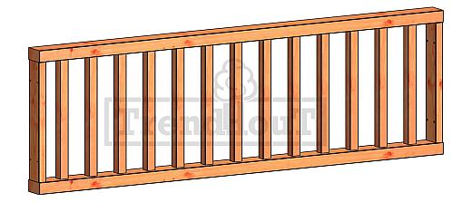 Veranda spijlen 2230x700mm onbehandeld hekwerk H