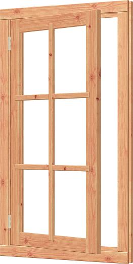 Douglas Vleugelraam enkel onbehandeld rechtsdraaiend 808x1430mm