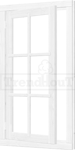 Douglas Vleugelraam enkel wit linksdraaiend 808x1430mm