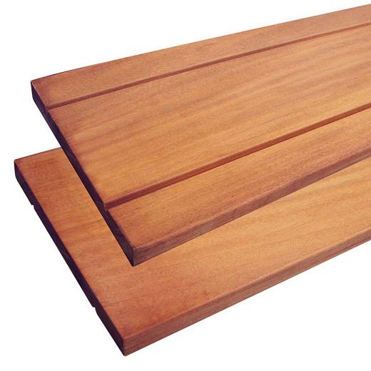 Plank hardhout Keruing v-groef 1.6x14.5x335cm