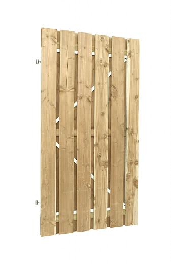 Jumbodeur v.z.v. slotgat, geschaafd vuren 15 mm op verstelbaar stalen frame 100 x 180 cm, recht vert