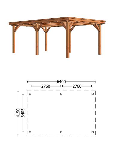 Buitenverblijf Siena 6400x4150x2500mm (bxdxh)
