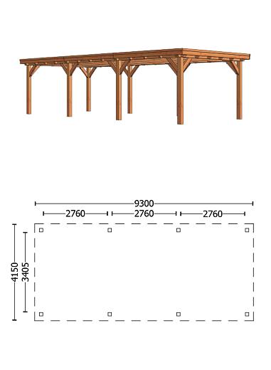 Buitenverblijf Siena 9300x4150x2500mm (bxdxh)